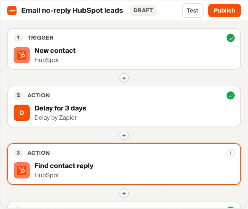 Zapier workflow canvas — one workflow wired per client