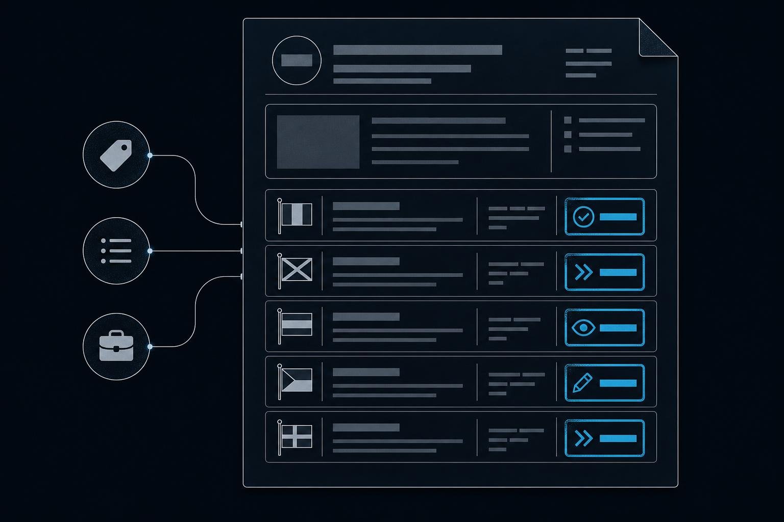 An intelligence desk reading competitor pricing pages, changelogs and filings into a single Monday briefing.